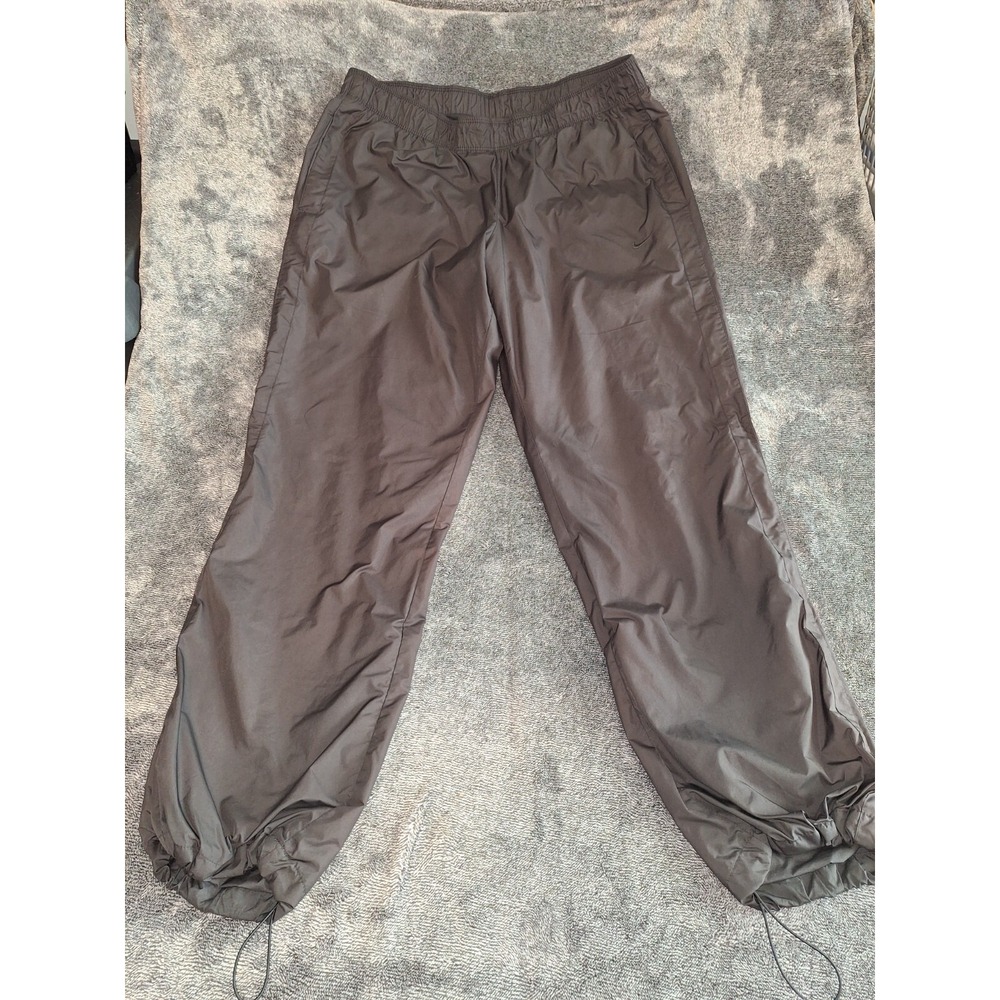 Nike Windbreaker Jogger Pants Womans Large Black Elastic Waist Y2K Street‎ Wear